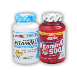 Vitamin D3 4000IE 90tob + Vitamin C 500