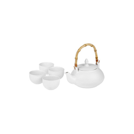 Tamari Porzellan Set - Wasserkocher + 4 Schüsseln