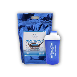 Maxi Pro 90% 2500g + Fitsport Shaker - Gesalzenes Karamell