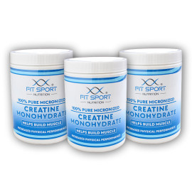 3x 100% reines mikronisiertes Kreatin Monohydrat 550g