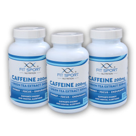 3x Koffein 200mg + Grüntee Extrakt 300mg 120 Kapseln