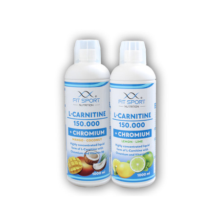 2x L-Carnitin 150000 + Chrom 1000ml - Zitrone Limette