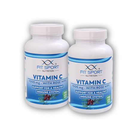 2x Vitamin C 1000mg mit Hagebutten 120 Veggie Tabletten