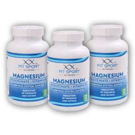 3x Magnesium Bisglycinat + Vitamin B6 120 veggie Kapseln - Magnesium