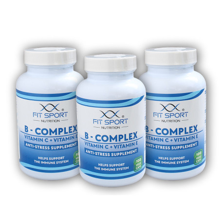 3x B-Komplex + Vitamin C + Vitamin E 100 veggie Kapseln