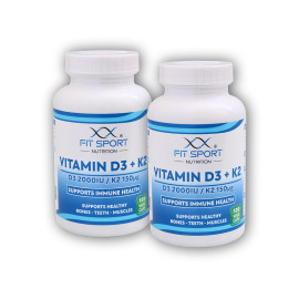 2x Vitamin D3 + K2 120 vegetarische Kapseln