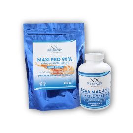 Maxi Pro 90% 750g + BCAA 4:1:1 240cps - Banane