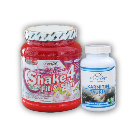 Carnitin Taurin 120cp + Shake4 500g - - Erdbeere