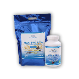 Maxi Pro 90% 2500g + Vitamin C 1000mg mit Hagebutten 120 Tabletten - gesalzenes Karamell