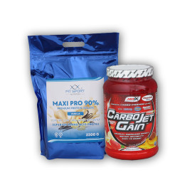 Maxi Pro 90% 2500g + Carbojet Gain 1000g - Vanille - Banane