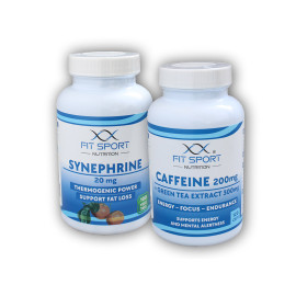 Koffein 200mg + Grüner Tee 300mg 120 Kapseln + Synephrin 20mg 100 vegetarische Tabletten