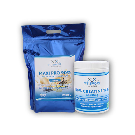 Maxi Pro 90% 2500g + 100% Kreatin Tabletten 4500mg 240 vegetarische Tabletten - Schokolade