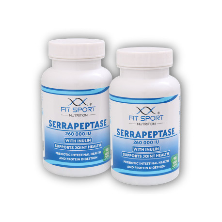 2x Serrapeptase 260.000 IE mit Inulin 90 vege Kapseln
