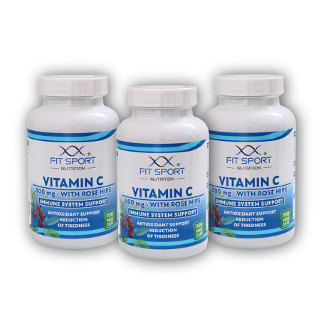 3x Vitamin C 500 mg mit Hagebutten 130 Cap