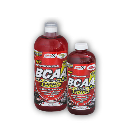 BCAA New Generation Liquid 1l + 500ml - rote Himbeere - rosa Limonade
