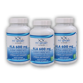 3x ALA 600 mg Alpha-Liponsäure + Vitamin B1, B5, B6 120 Gemüsekapseln