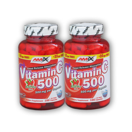 2x Vitamin C 500 mg + Hagebutten 125 Kapseln