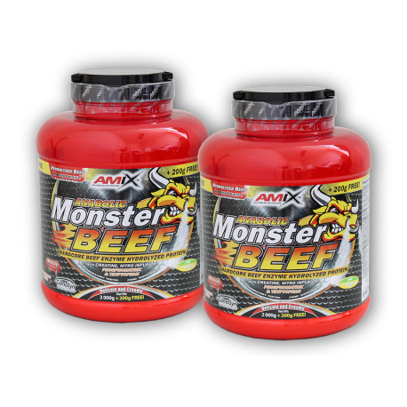 2x Anabolic Monster BEEF 90% Protein 2200g – Erdbeer-Banane