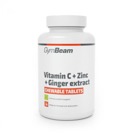 Vitamin C + Zink + Ingwerextrakt Tabletten zum Saugen – GymBeam – 90 Tabletten.