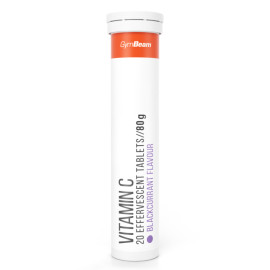 Vitamin C 1000 mg sprudelnd – GymBeam – schwarze Johannisbeere – 20 Tabletten.