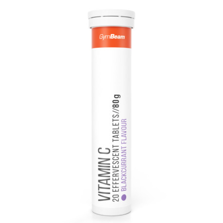 Vitamin C 1000 mg sprudelnd – GymBeam – schwarze Johannisbeere – 20 Tabletten.