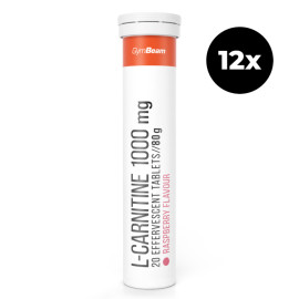 L-Carnitin 1000 mg Sippervescent - GymBeam - Himbeere - 12 x 20 Tabletten