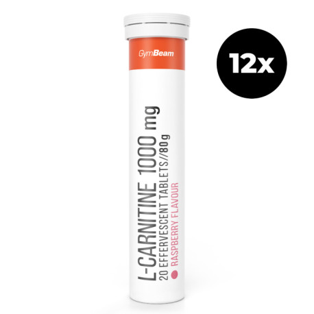 L-Carnitin 1000 mg Sippervescent - GymBeam - Himbeere - 12 x 20 Tabletten