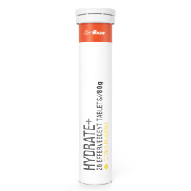 Hydrate+ Sprudelnd – GymBeam – Zitrusfrüchte – 20 Tabletten.