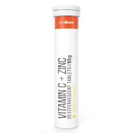 Vitamin C + Zink Sprudel – GymBeam – Zitrusfrüchte – 20 Tabletten.