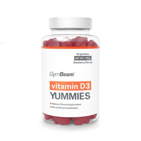 Vitamin D3 Yummies – GymBeam – Erdbeere – 50 Säckchen.