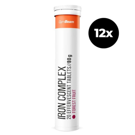 Iron Complex Sparkling – GymBeam – Waldfrüchte – 12 x 20 Tab