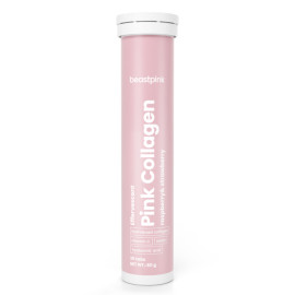 Funkelndes Pink-Kollagen – BeastPink – Erdbeer-Himbeer-20 Tabletten.