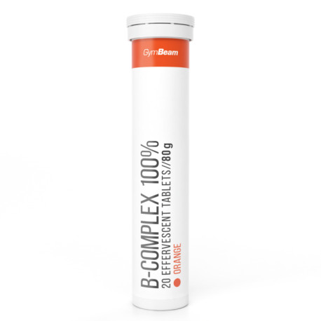 B-Komplex 100 % funkelnd – GymBeam – orange – 20 Tabs.