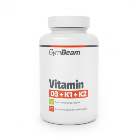 Vitamin D3+K1+K2 – GymBeam – unaromatisiert – 120 Säckchen.