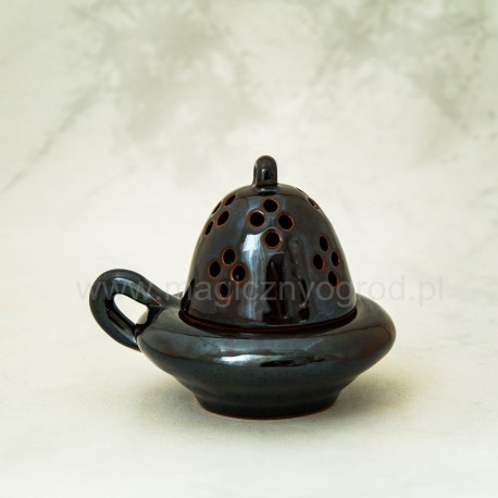 Räuchergefäß mit Glasur - braun