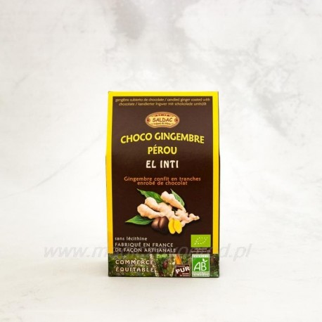 Kandierter Ingwer in Zartbitterschokolade mit 63% Bio 15 Stück